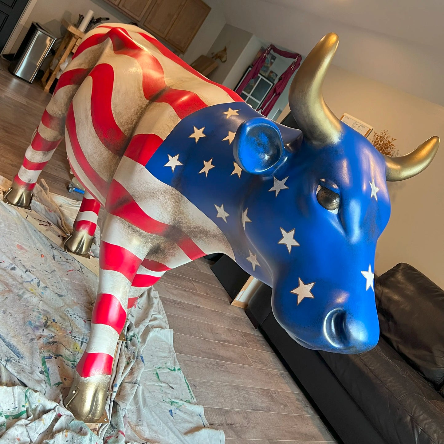 NEVP Cow #11 - Bronze American Flag