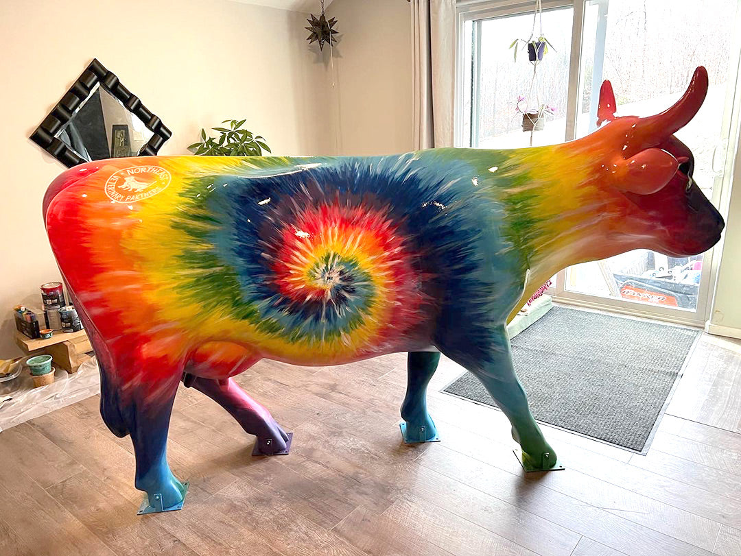 NEVP Cow #7 - Tie Dye + Puppies