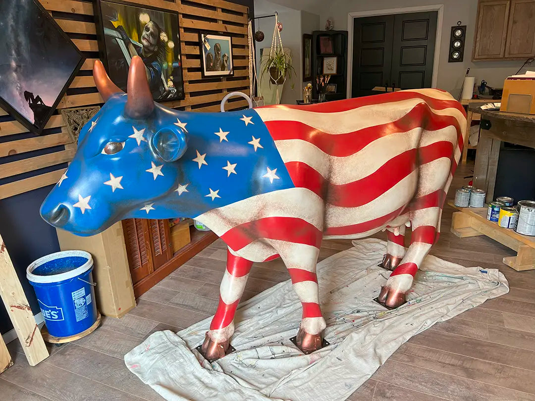 NEVP Cow #9 - Copper American Flag